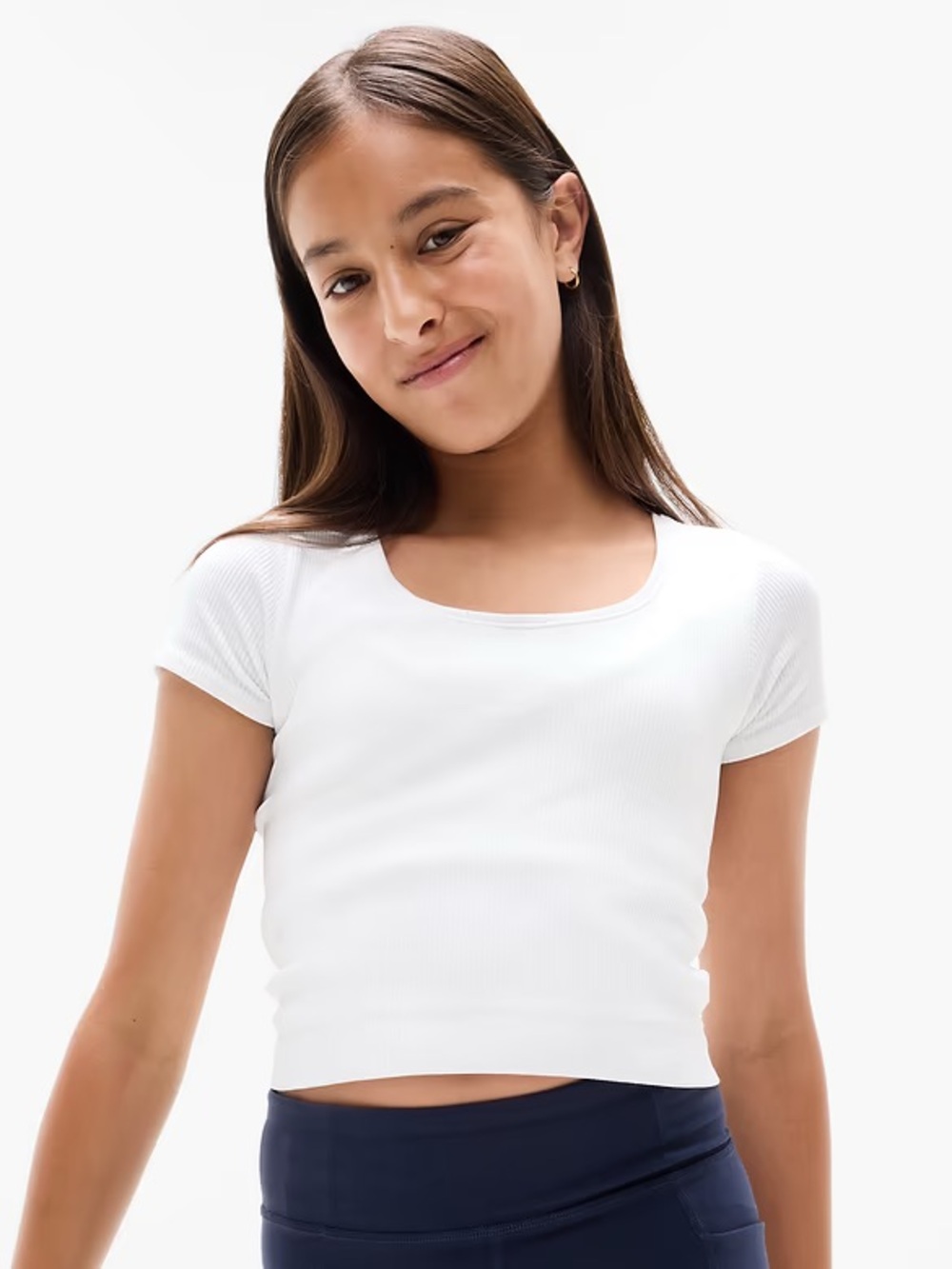 NWT Athleta Girl Rise Above Rib Crop Tee Size XL/14
